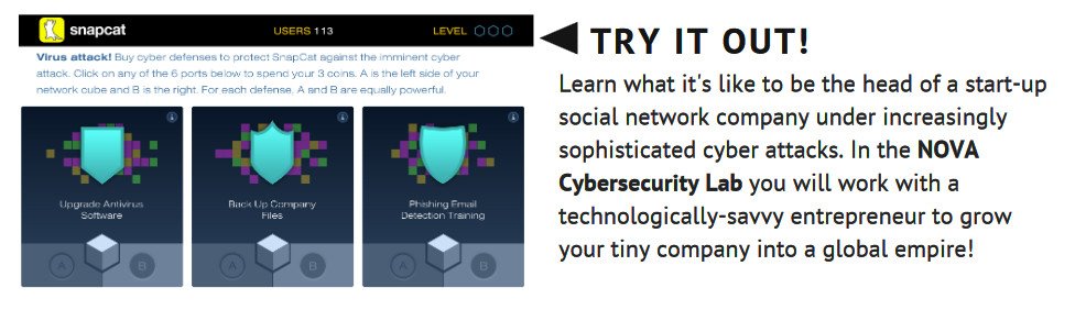 CSforAllTchrs's tweet photo. Teach your students what it's like to be the head of a start-up social network company under cyberattack in the NOVA Cybersecurity Lab. Find it in @NSF's #CSBitsandBytes (Vol.5, Issue 9). Click here → https://t.co/a5iF9RtaD3 #CSforAll @NSF_EHR @NSF_CISE https://t.co/KNDyLnQ5S7