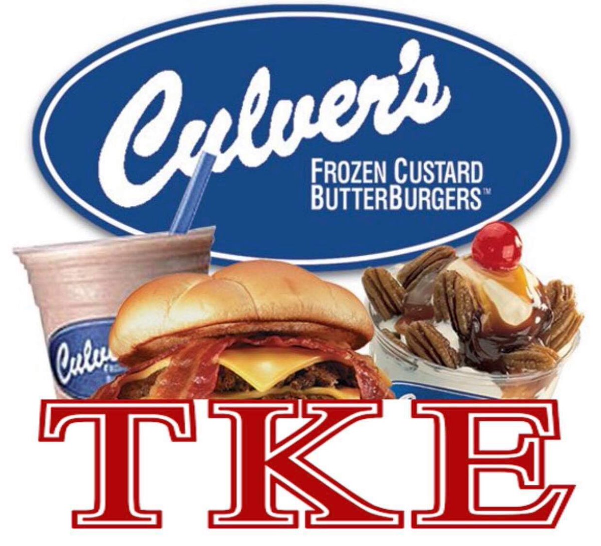TKENuKappa's tweet photo. Come support the brothers of Tau Kappa Epsilon by visiting Culver’s from 5-8 tonight! https://t.co/Stthm3G9ON