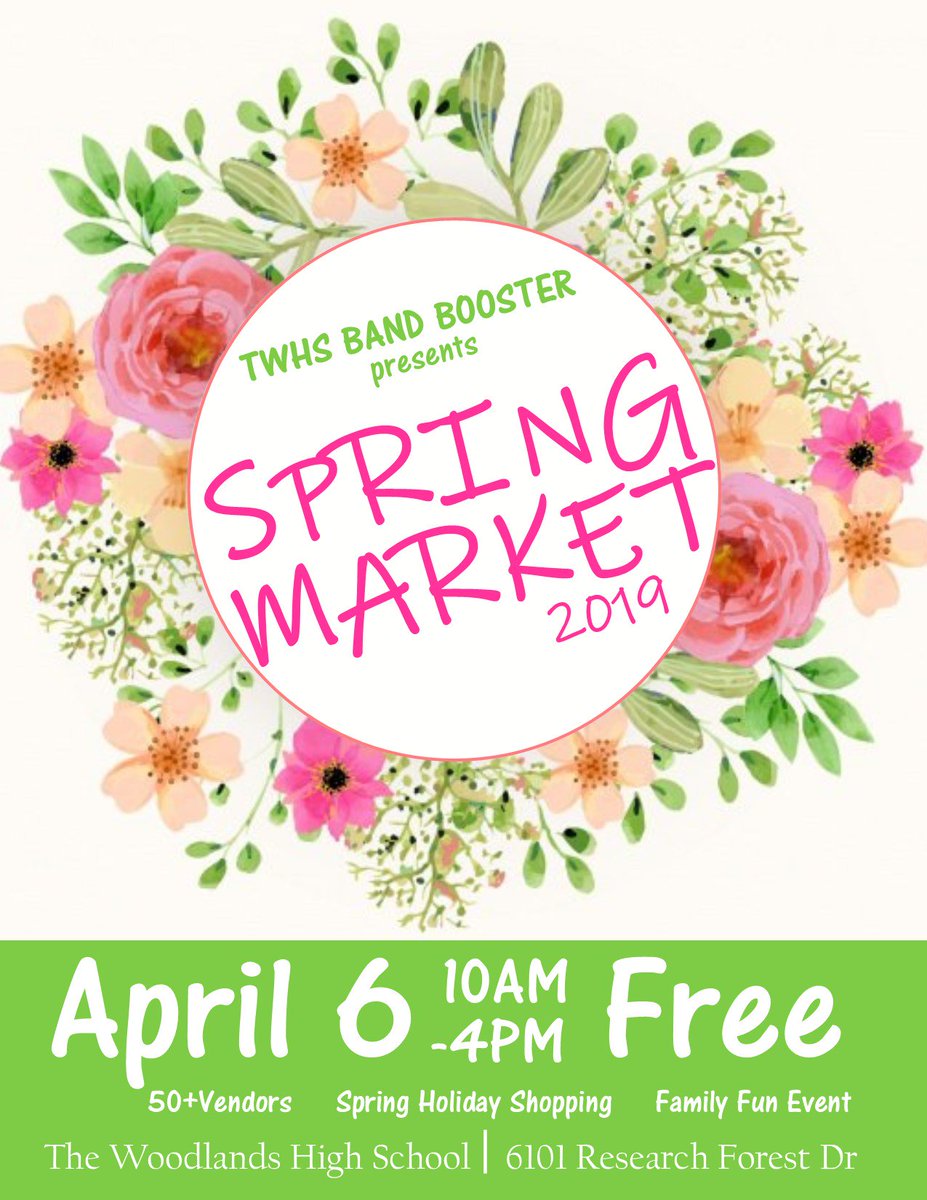 cef006's tweet image. Come out this Saturday to @TWHSCISD to support @TWHMarchingBand for our Spring Market from 10-4. Shop local vendors for Easter, Mother's Day, and Graduation.