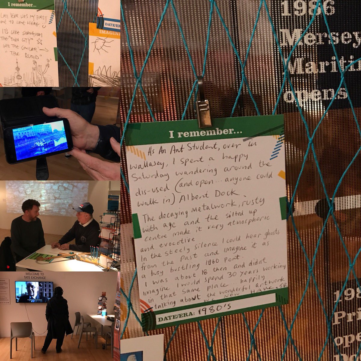 interferenceart's tweet photo. “In the steely silence I could hear ghosts from the past...” - so many memories shared, conversations started &amp; community stories heard about @theAlbertDock at #TateExchange today. From 1980s art students through former radio operators to newer residents. #RADLremember https://t.co/4PzqdBVA9q