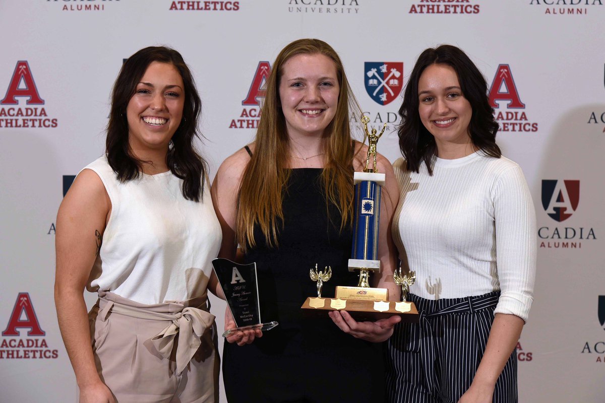 Our Major Award winners from last night 1/2.
👉 AofY Pfleiderer and Liem.
👉 RofY Neinot and McFadden.
👉 CitizenofY Harrison-Murray, Davison, Charnock.
👉 ASU Atomate Award McCarthy.
.
Congrats! #GoAcadiaGo #AcadiaProud