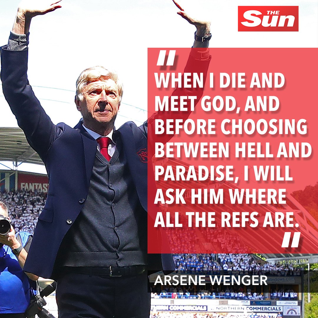 SunArsenal's tweet photo. So, Arsene, are you saying you and refs didn't always get along? 😉 https://t.co/fRSLXlIVWZ