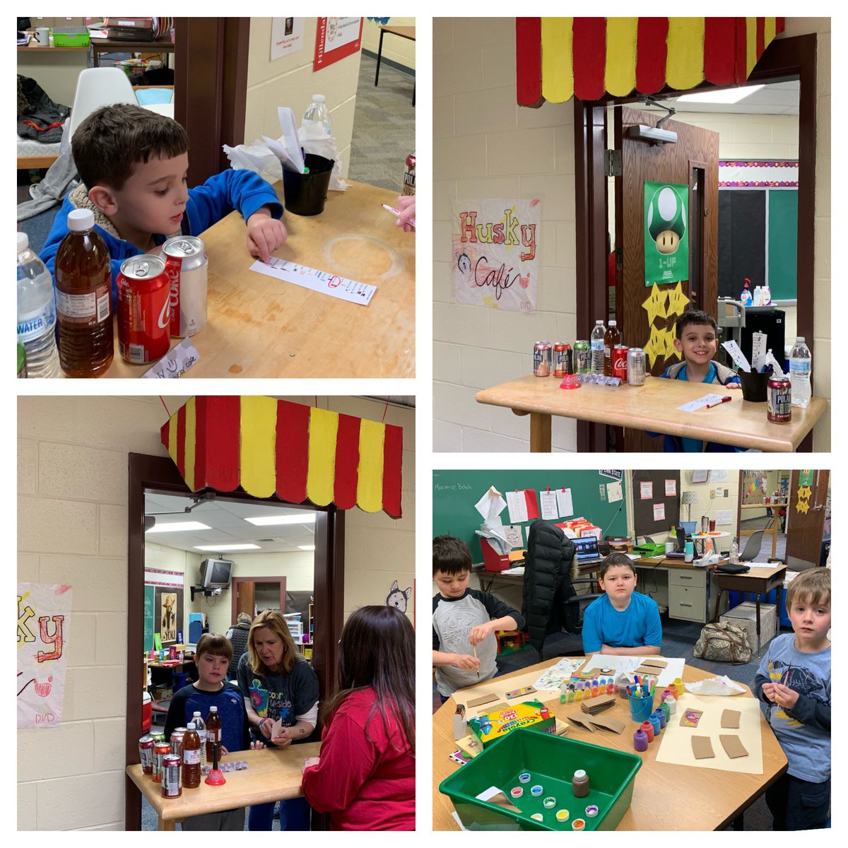 LaurenLindSLP's tweet photo. #HappyHillendale celebrates #AutismAwarenessDay2019 with the #HuskyCafe where students practice social skills, communication, following directions with embedded language concepts and more!
#morethanspeech #learnbydoing #schoolslp #autisticsupport #ucfsd
#lemonadestandcominginmay https://t.co/W3qf0Q9NH3