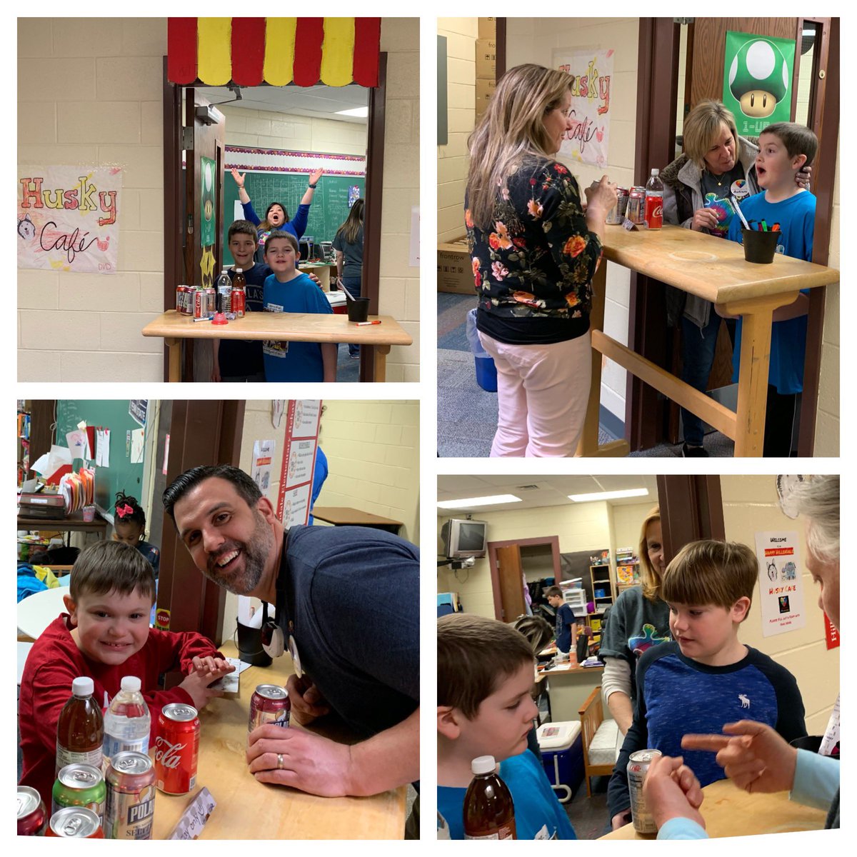 LaurenLindSLP's tweet photo. #HappyHillendale celebrates #AutismAwarenessDay2019 with the #HuskyCafe where students practice social skills, communication, following directions with embedded language concepts and more!
#morethanspeech #learnbydoing #schoolslp #autisticsupport #ucfsd
#lemonadestandcominginmay https://t.co/W3qf0Q9NH3