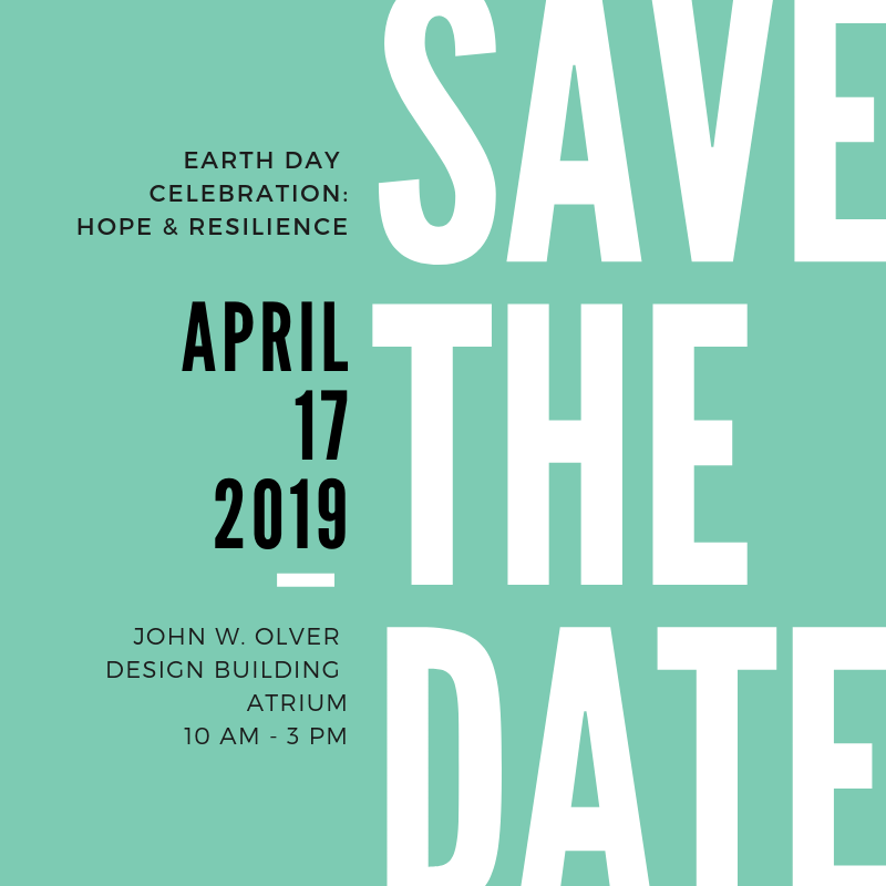 Save the date for our annual Earth Day Celebration. This year we will be promoting hope and resilience. The day consists of a student showcase, keynote speaker, and World Cafe led by <a href="/PaperbarkMag/">Paperbark</a> . To find out more check out our event page: umass.edu/ses/EarthDay19.