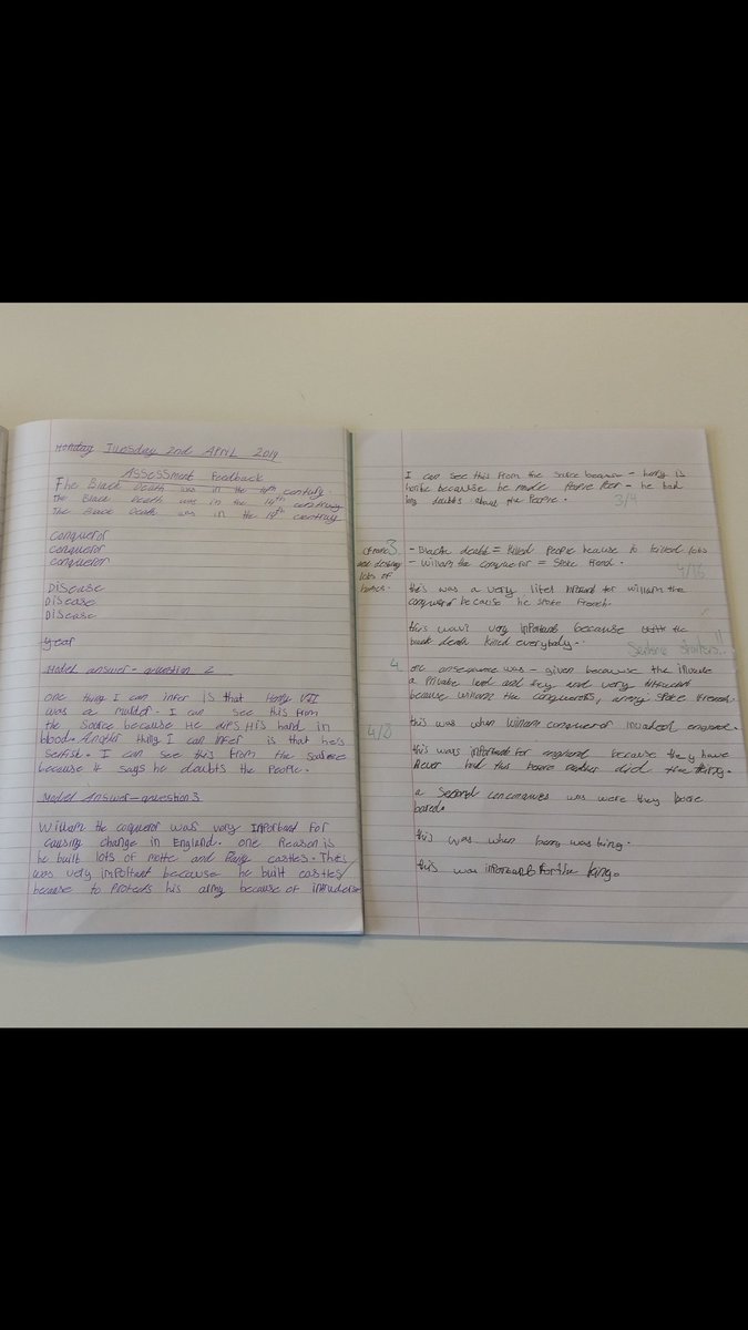 TGSAHistory's tweet photo. An example of brilliant DIRT work from one of our year 7 historians. Very satisfying to see the progress they have made in such a short space of time. https://t.co/36vsTTjxqP