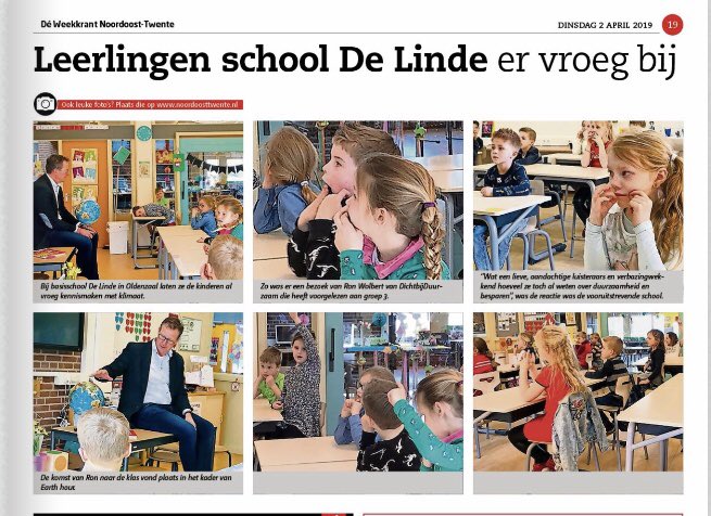DB_Duurzaam's tweet photo. Vandaag gespot in De Weekkrant Noordoost-Twente:afgelopen vrijdag voorlezen aan groep 3 OBS De Linde!
Basisschool de Linde #informeren #enthousiasmeren #duurzaam #lievekindertjes #spannendeverhaaltjes #isoleren #BENG StadOldenzaal #earthhour #besparen #Twente #weekkrant NOTwente https://t.co/JYGIbhGxSt