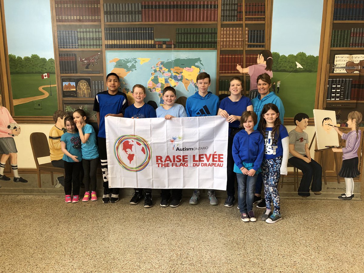 VLS_School's tweet photo. We are celebrating Autosm Awareness Day at VLS. Students and staff are wearing blue, and we raised a flag which will fly for the month of April. #vlscares #lkdsb https://t.co/yxvwE55Mme