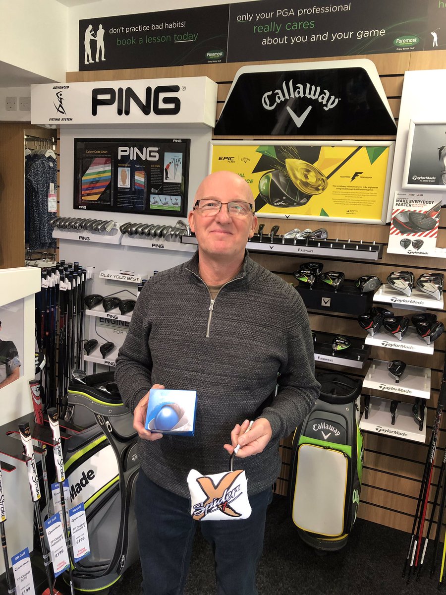 BRGolf26's tweet photo. Another successful handover session this afternoon with Richie Hall collecting his new @TaylorMadeTour #SpiderX putter fitted by @JFoxGolf @HMPutts #CustomFittingWorks #Experts #WeDeliverMore https://t.co/xobazw90ZY