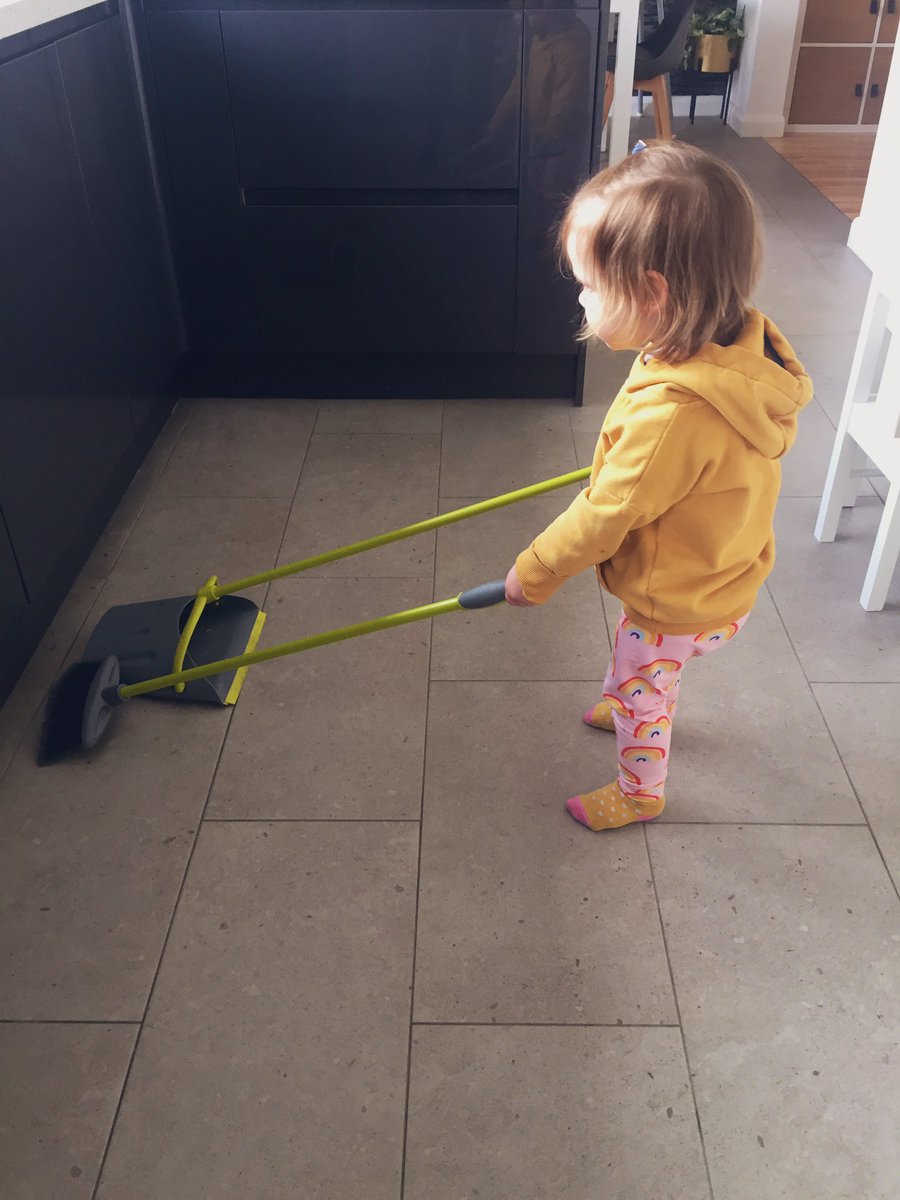 Tinker and Totsy (@tinkerandtotsy) on Twitter photo Who needs toys when you have a dustpan and brush? #ihavetrainedherwell #kidswhoclean #LunaGrey Who needs toys when you have a dustpan and brush? #ihavetrainedherwell #kidswhoclean #LunaGrey