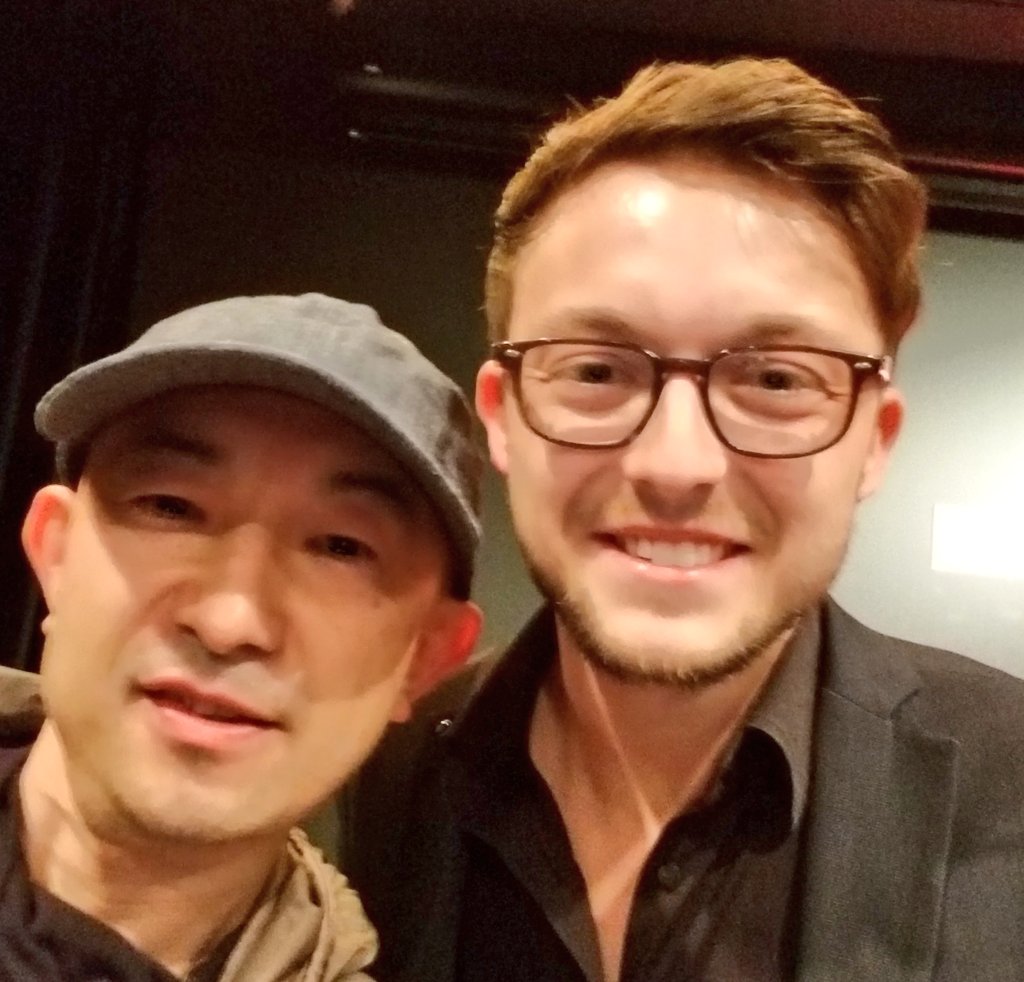 nemuridino's tweet photo. しかもジョナサン・ペレス監督、宝田明さん、金子修介監督の御三方とツーショット撮らせていただいてサインまで貰ってしまいました。
AACとあら坊のことも売り込んだり（笑）

ペレス監督にスペイン語で自己紹介まではしてみた。通じてたらいいな。 https://t.co/fbDfl2Bz6d