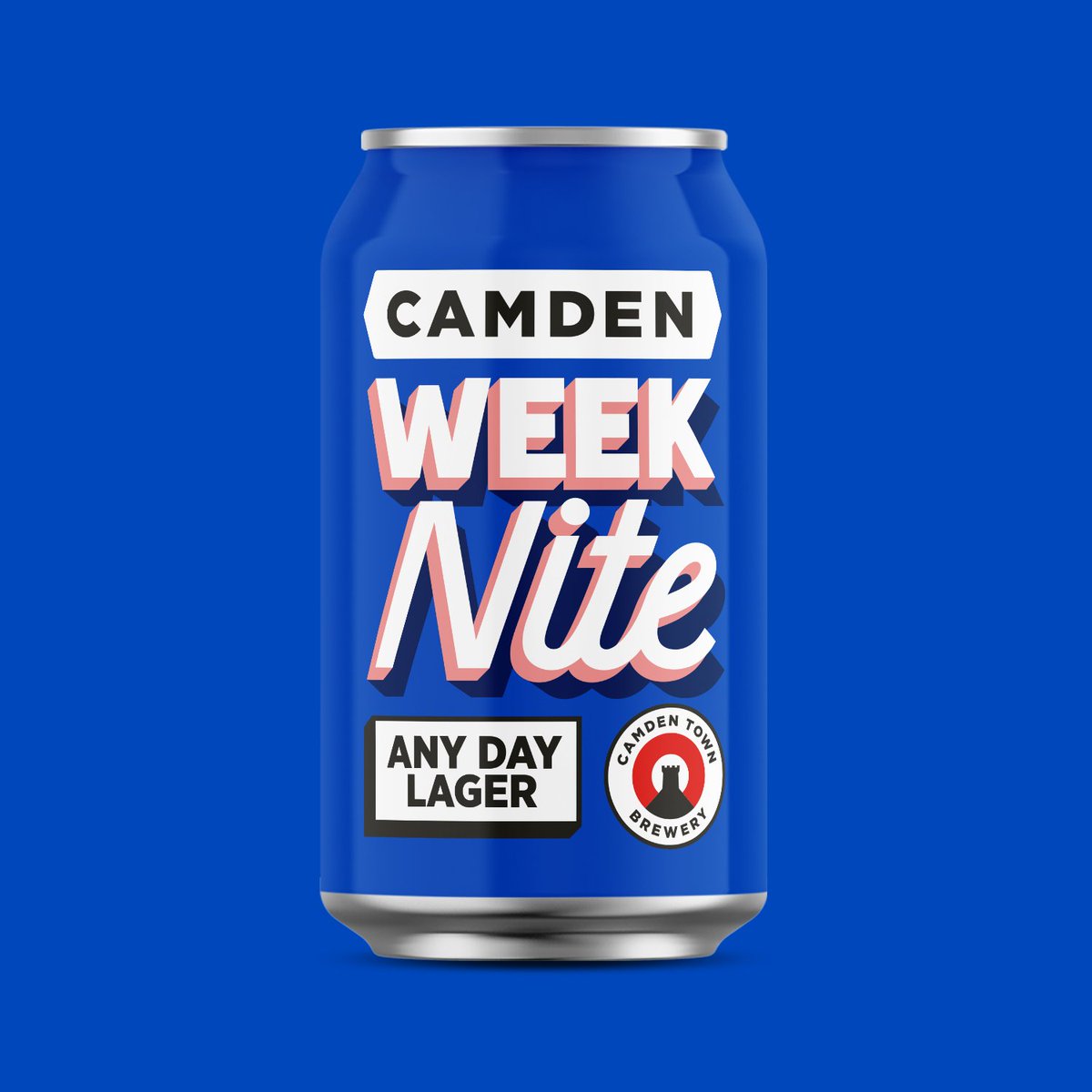 studiojuice's tweet photo. For those who like to live for the weeknights too. New identity for Week Nite, the low ABV any day lager from @camdentownbrewery. https://t.co/3q6a3C8SLd