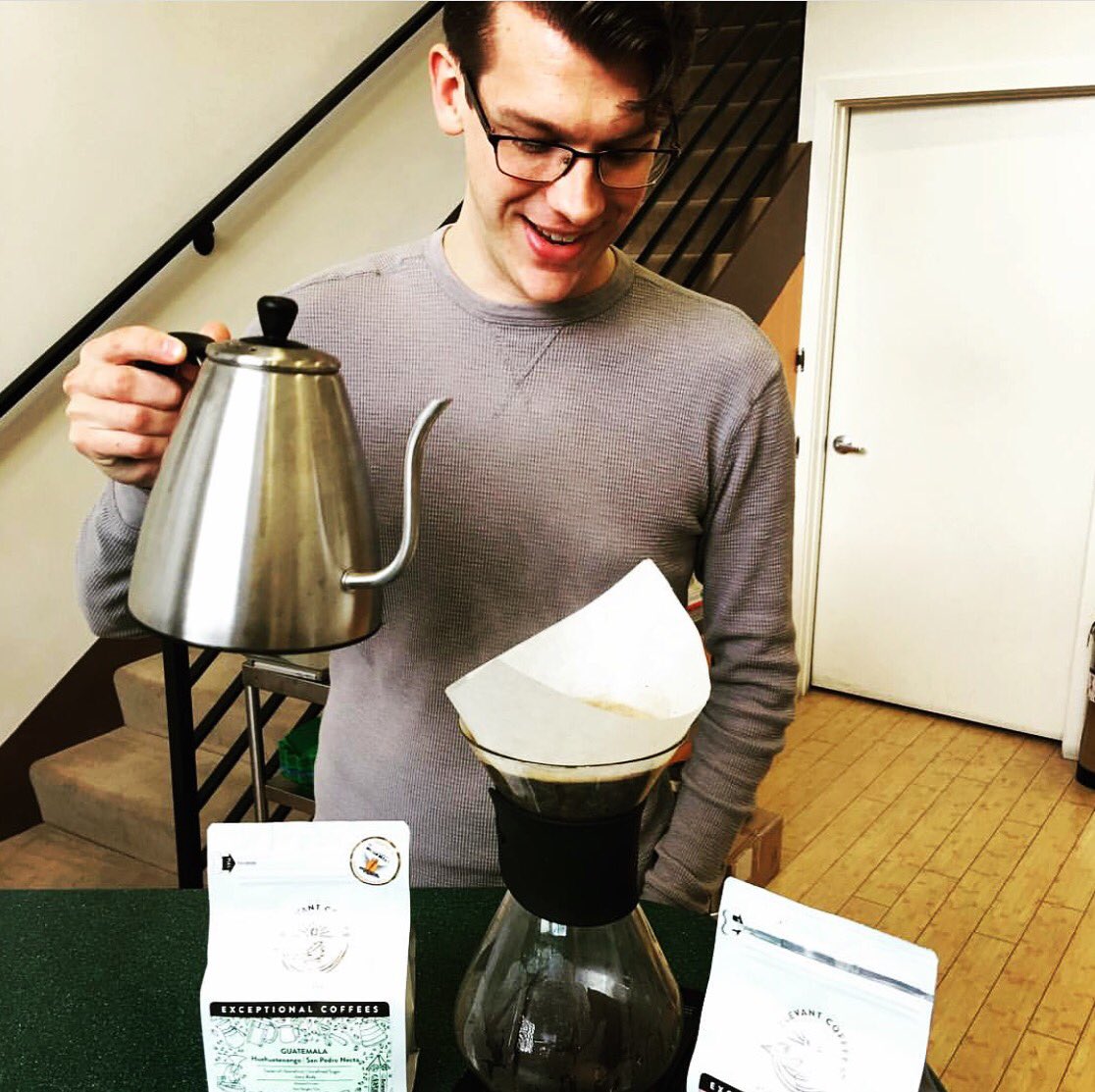 MERCANTACOFFEE's tweet photo. This is Ben! He’s super important ‘cause he runs the USA lab &amp; is also a super guy! Sign up to MEET BEN (and to slurp delicious coffee with us) at @specialtycoffeeassociation Expo2019BOSTON megancoffeehunter@gmail.com to reserve a space. #coffeecupping  #coffeeexpo2019 #labboss https://t.co/GiCQ0J7t5I