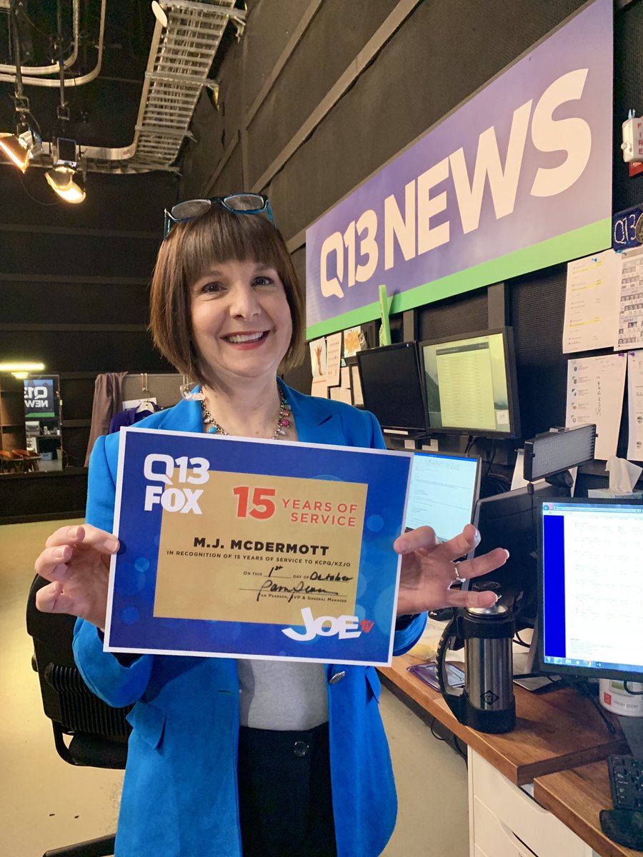 ErinMayovsky's tweet photo. Well, we’ll, well! Look at you @MJMCDERMOTT Where has the time gone? Remember our days way back when at #NWCN Well here’s to you and your amazing skill set! Congrats on 15+ years at #Q13Fox https://t.co/6YAfkBTjMr