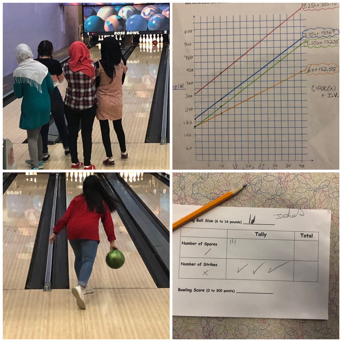gecdsbss's tweet photo. #Math4Life bowling trip with @WestviewFreedom students. #MathinRealLife #AEAC #ScatterPlots #LinearRelations @gecdsbpro @vickihouston66 https://t.co/UMjGENbPuW