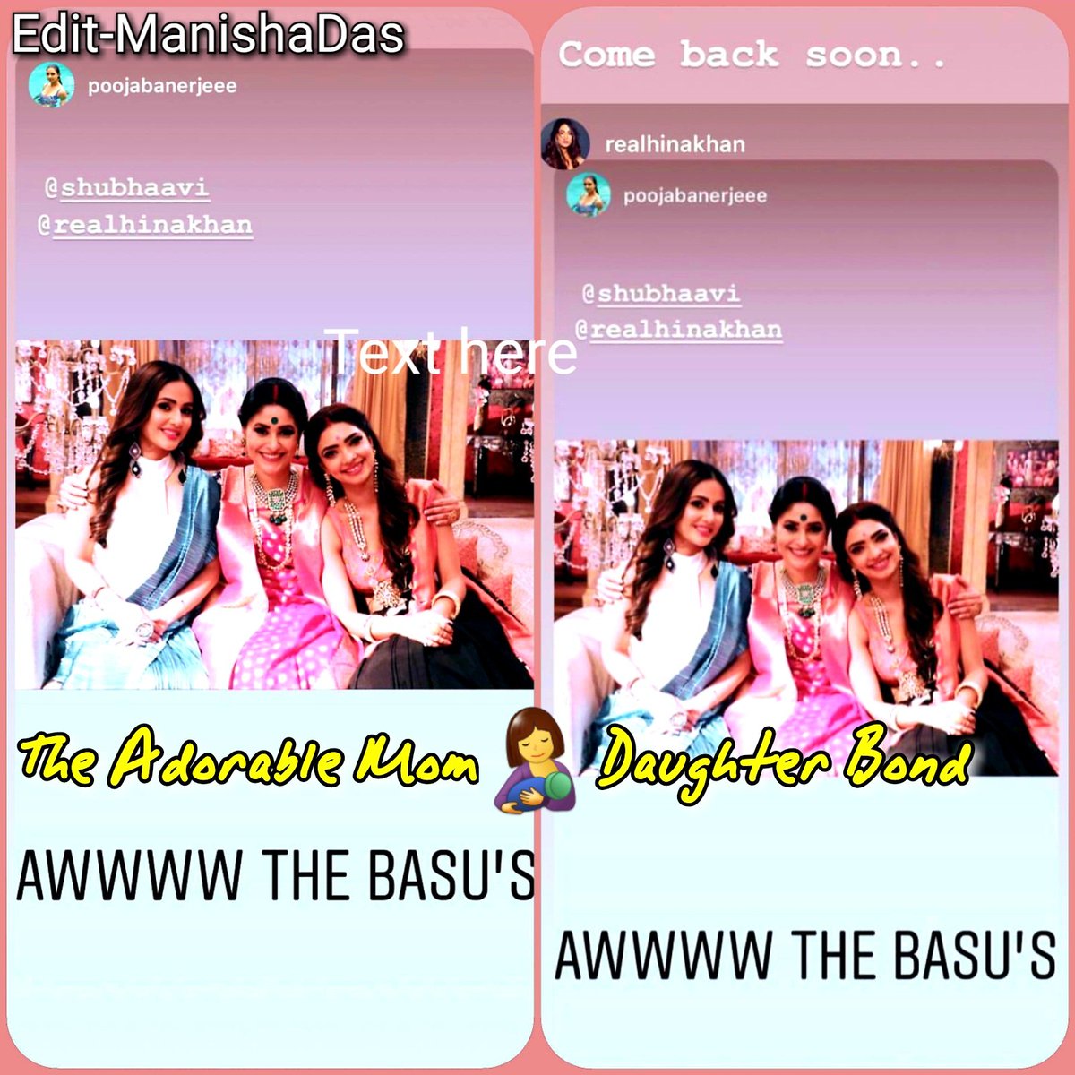 TheAdorableMomDaughterBond #MohiniBasu Wth Her 2Daughter #Komolika💃#Nibedita 

Really Though ds3Role R Negative #KasautiiZindagiiKay2 Still I Can Surely Say 

If another Serial hppnd Wth These 3Actress as #PositiveRole thn thy Surely bcome MostLovable #MomDaughter
😘@eyehinakhan