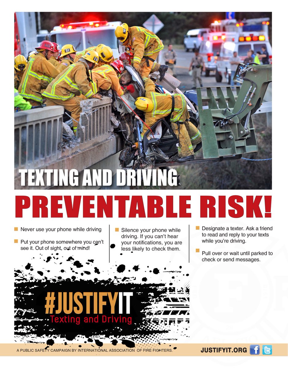 MarkTreglio's tweet photo. #IAFFecho @IAFFnewsdesk : RT @PFA809: April is Distracted Driving Awareness Month!
Turn those notifications off. The less you hear your phone, the less tempted you’ll be to respond while you’re driving.
#JustifyIt @IAFFNewsDesk @CAFirefighters @PasadenaG… https://t.co/iQ4nRpyCIm