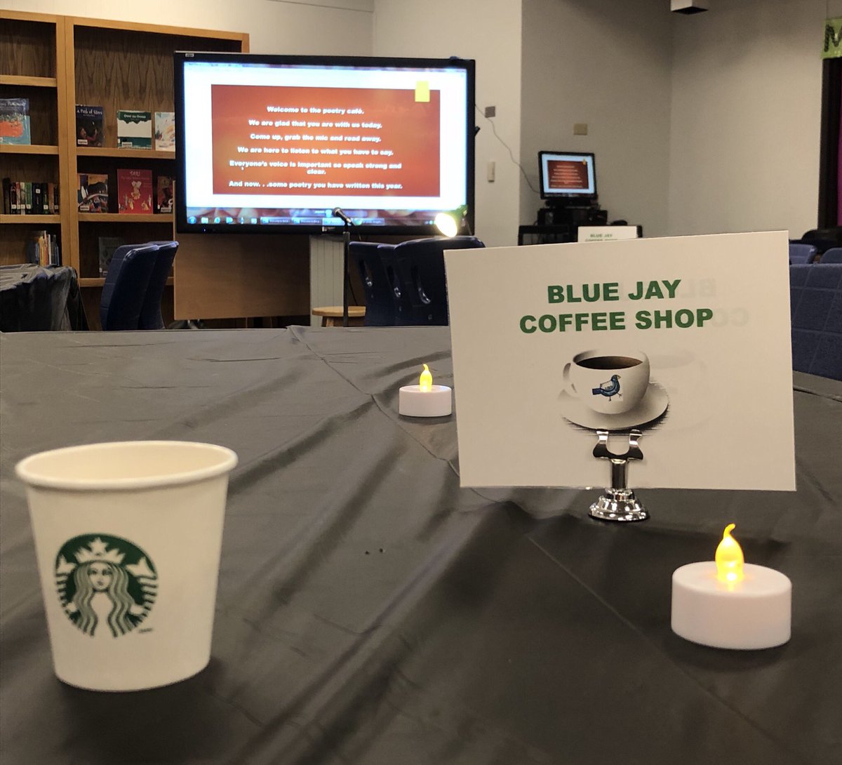 Ms_BrogdonBCE's tweet image. Thank you @bcelibrary for transforming our beloved library into BLUE JAY CAFE. Our favorite way to wrap up our Poetry Unit. ☕️📖🎤@BCE_BlueJays #soaringinsecond