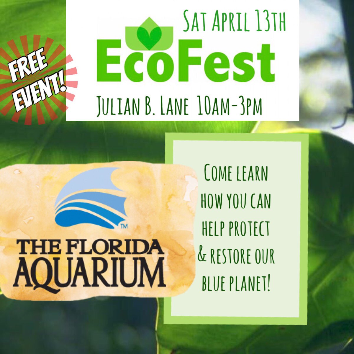 Learning_Gate's tweet photo. We are thrilled to have the The @floridaaquarium back as a partner again this year! Pop by their booth to see the programs they have! #ecofest2019 https://t.co/BRkClX8BHa