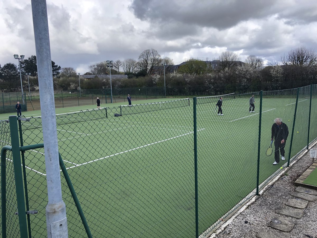 rochdaletc's tweet photo. 7 of us down for Tuesday afternoon tennis today. A bit windy but good to get out in the fresh air and take some exercise https://t.co/ygb1F5a96n