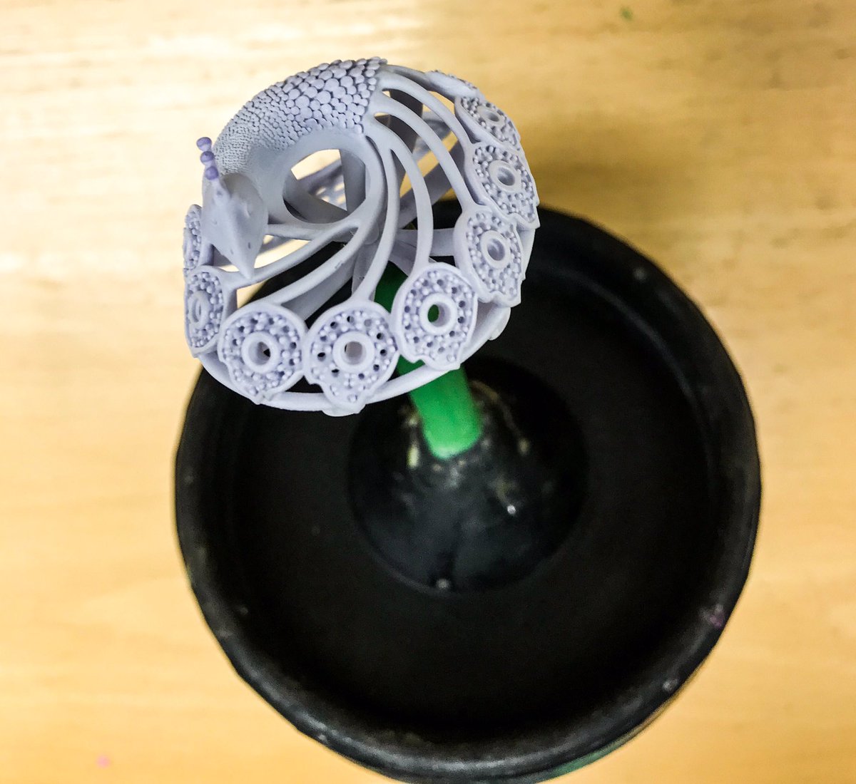 Shout out to the Modern Jeweller for this unbelievably beautiful and unique creation. We’ve had the pleasure of 3D printing this ornate #peacock which is off to be directly cast! The detail is just 😍. #cad #3Dprint #bespoke