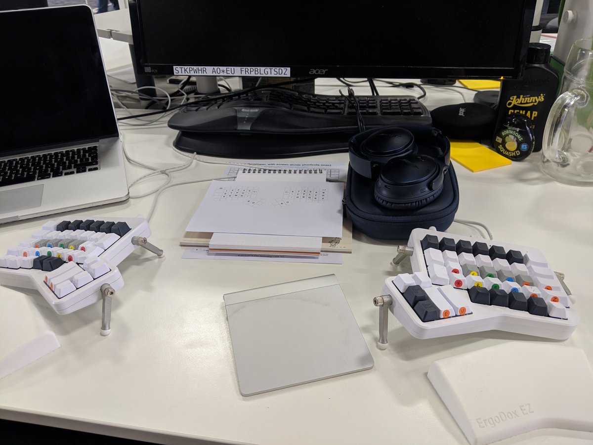 dsample's tweet photo. We're having a #FocusOnLearning month @comparemkttech. I've signed up for a couple of leadership and mentoring workshops, but taking it as an opportunity to challenge myself to learn #stenography/#stenotype with @plover and my @ErgoDoxEZ keyboard.

#GreatPlaceToWork #JoinUsCTM https://t.co/FkZ17pLZlH