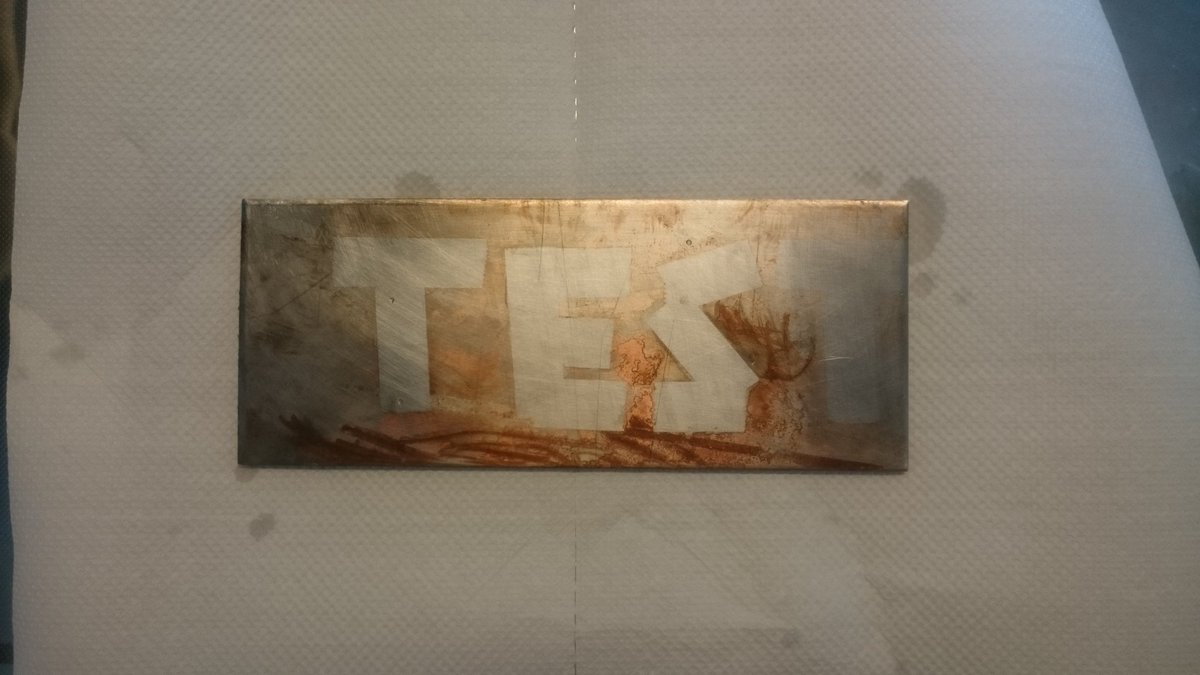 Sugita 銅メッキムラが出てる 銅板と鉄板を5mmぐらいの距離でやったら近い部分だけメッキされた感じかも