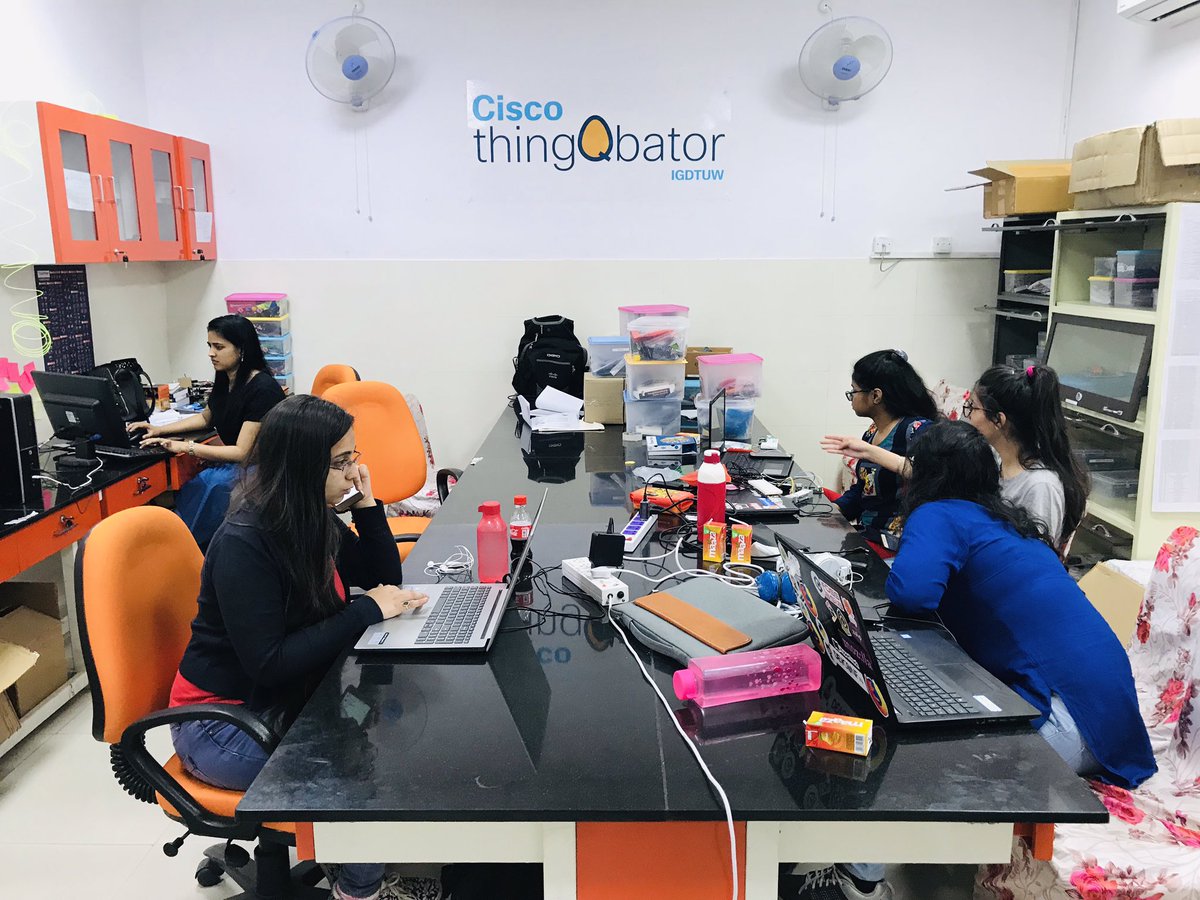 nadzzz007's tweet photo. IGDTUW ThingQbator is Live for hackathon , Day 1 . Wonderful ideas and  wonderful people ..! All the best teams😎
#thingQbator #midcohort2hackathon @thingqbator @NASSCOMfdn @projectdefy @Li2Tech https://t.co/O8Me8moXws