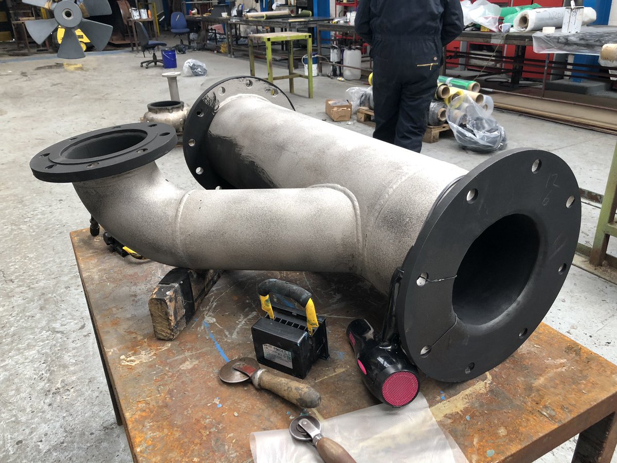 YRL_Rubber's tweet photo. BS6374:5:1985 says we can’t rubber line such a non standard pipe! At YRL we just get on with it and do it anyway https://t.co/EcgIkU8NZC