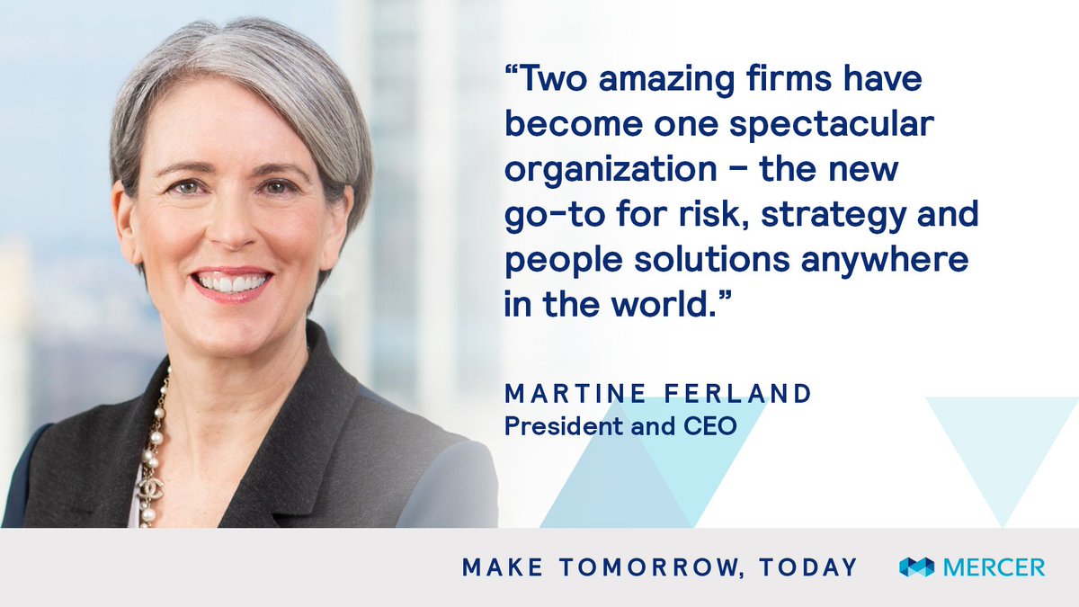 Welcome to the beginning of a new chapter. See what <a href="/mercer/">Mercer</a> and <a href="/JLTGroup/">JLT</a> bring to the #FutureofWork here: ow.ly/zn6C30oiriE #finance #OneMMC #innovation