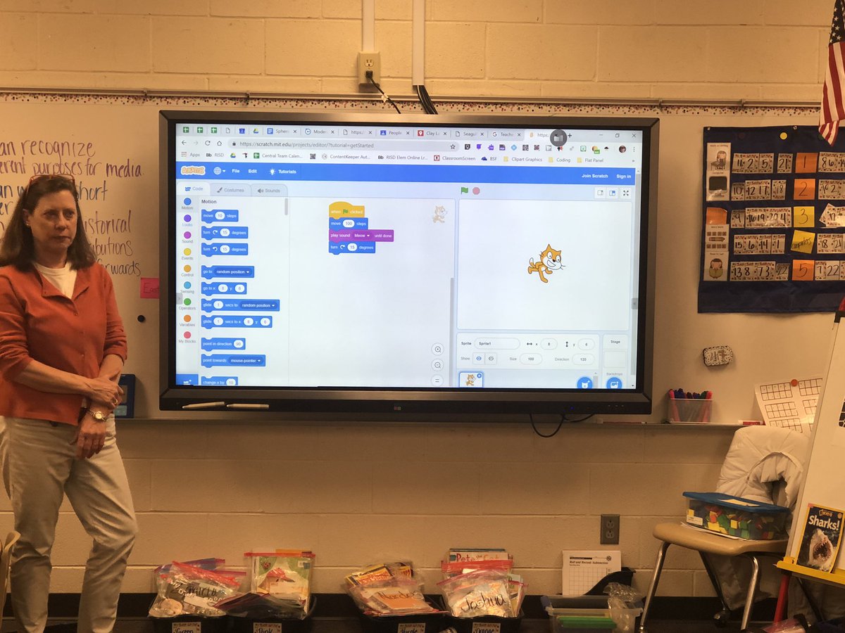 JulieLocke14's tweet photo. Learning how to code with Scratch with @Kay_Orr  #loveCLP @CLP_Elementary https://t.co/z1yDfjvYke