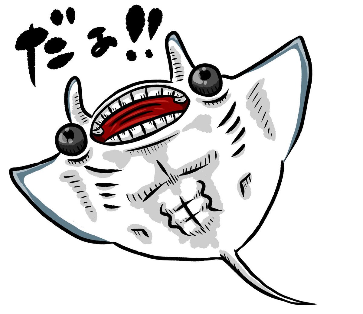 とっしー先輩 V Twitter マンタさん 今日の絵日記 落書き イラスト サメ 鮫 ムキムキ マッチョ Illustration Graffiti Macho Muscle Medibang メディバンペイント 不愉快なサメ Shark シャーク キモい 気持ち悪い Creepy サメが好き