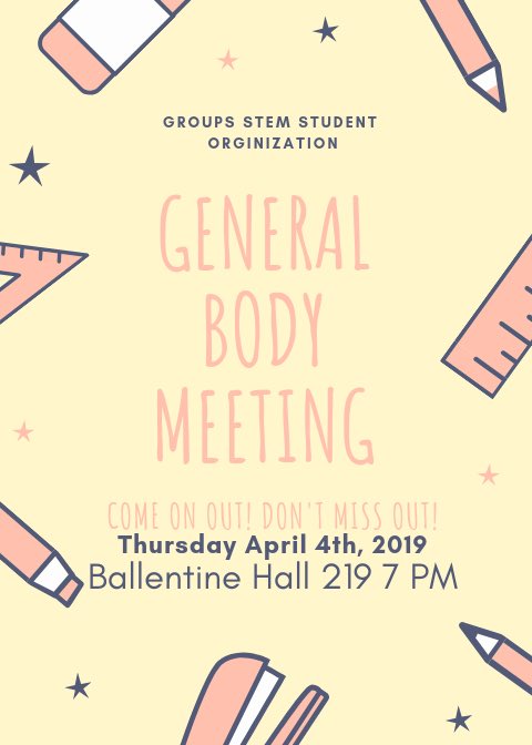 Come on out Thursday and join us for our  general body meeting! you will not be disappointed 😉 also don’t forget to bring a friend!