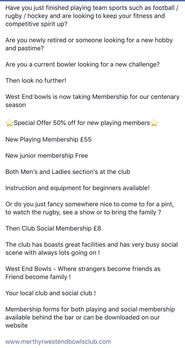 Merthyr West End Bowls Club tweet media
