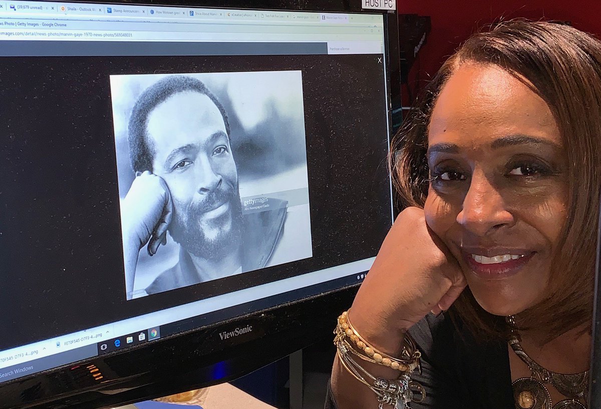 WBLS1075NYC's tweet photo. Your girl @shailakiss is celebrating the life of #MarvinGaye!  The music icon would have been 80 years old today! Happy Birthday Marvin! 
#WBLS
#BLSBirthdays https://t.co/e6Fn9EQIrY