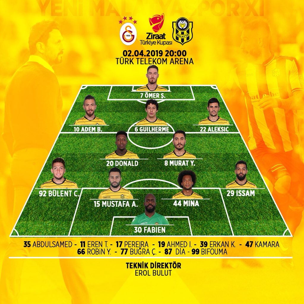 Yeni Malatyaspor On Twitter Galatasaray Karsisinda Ilk 11 Imiz H E P B E R A B E R Yenidenbirefsane h e p b e r a b e r yenidenbirefsane