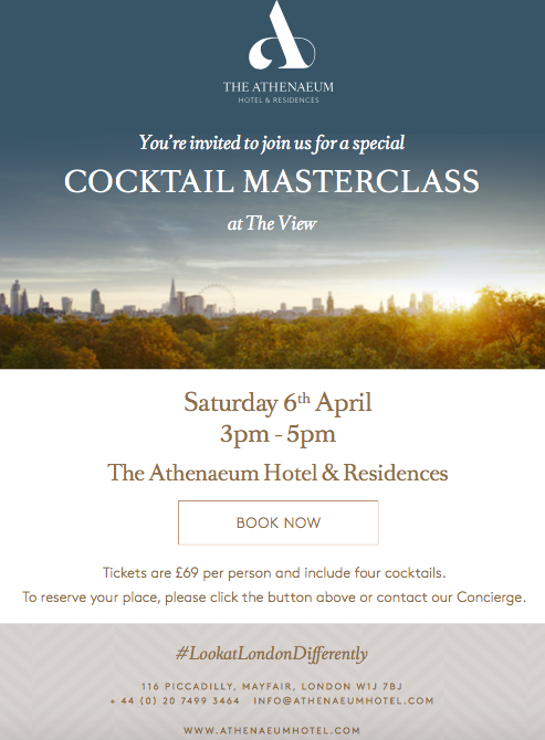 TheAthenaeum's tweet photo. Tickets are now available for our Cocktail Masterclass on 6th April! 🍹🍸🥃More information can be found here: https://t.co/N1NjqkFajq https://t.co/nLbrRycaOH