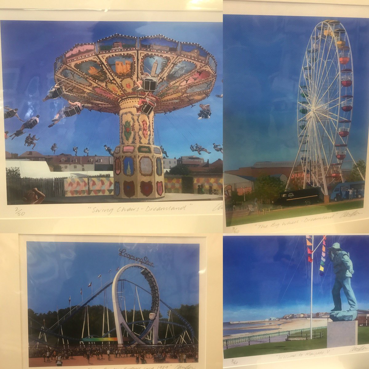 RETRO RIDES 🎢🎡🎠DREAMLAND 🎠🎡🎢 🍬🍭🍦 NEW IN🍦🍭🍬 Fantastic new collection by amazing local artist Darren Lewis of Ltd Edition giclee prints; in an edition of only 50; Why not choose your frame from our extensive selection? #Margate #shoplocal #Dreamland  #framing #fineart
