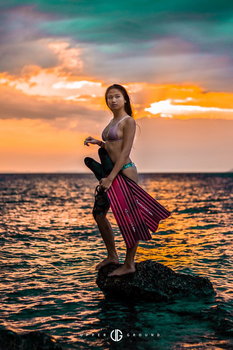 annegumiran's tweet photo. pre and post diving photos by Upper Ground Concept! The sunset photo felt like a movie poster lol #FreedivePH #DivePH #Freediving https://t.co/OgFFpQpjOb