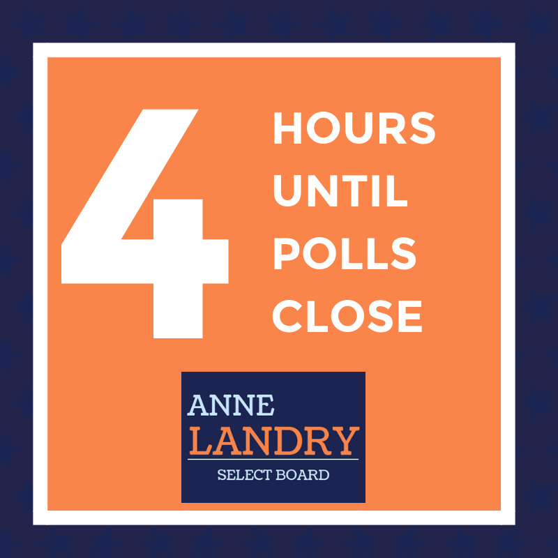 AnneforReading's tweet image. We only have 4 hours left until the polls close! Don't forget to go out and vote. We truly appreciate all your support!