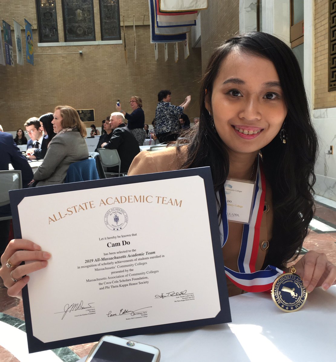 BHCCBoston's tweet photo. Congratulations to @CamDo_  and @montrond_eva @PHITHETAKAPPA ceremony! https://t.co/vCwXdgJvUg