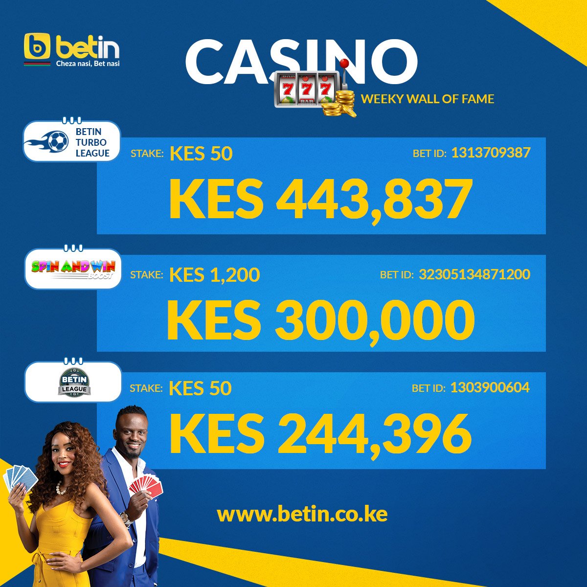 Betin On Twitter Our Biggest Casino Winners This Week Apart From Kenya S Most Played Game Betin League Here Is Another Popular Game To Try Your Luck On Your Phone Spin