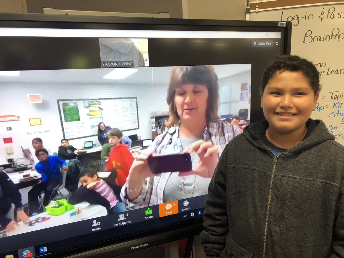 tipping_sharon's tweet photo. Using Zoom to collaborate with @terib05 @Andre Elementary today during Math @KirkElementary! Awesome STAAR challenge! Thanks Andre! Haven’t tried it yet? Just do it! #kirkROAR #TLAP #KidsDeserveIt #CFISDMath #ZoomMath https://t.co/8vF7Hd59Sk