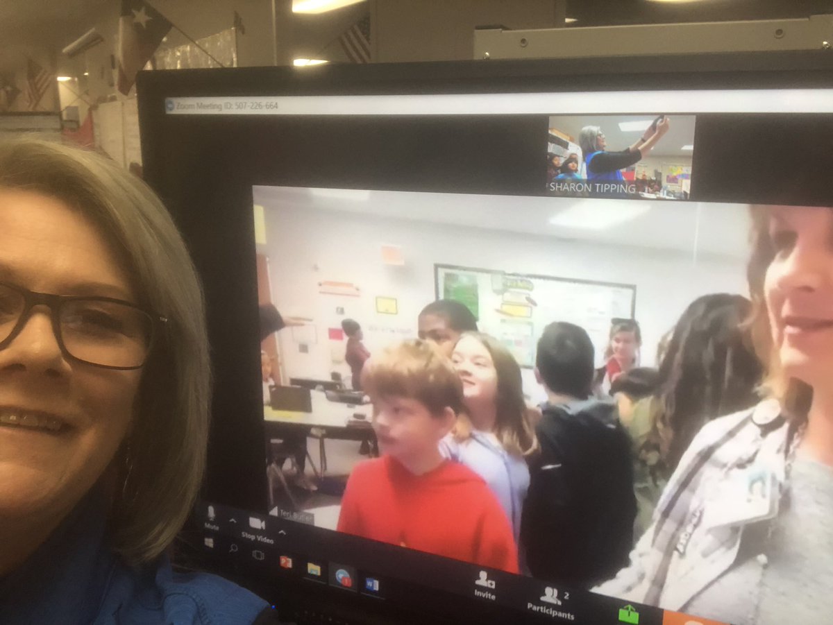 tipping_sharon's tweet photo. Using Zoom to collaborate with @terib05 @Andre Elementary today during Math @KirkElementary! Awesome STAAR challenge! Thanks Andre! Haven’t tried it yet? Just do it! #kirkROAR #TLAP #KidsDeserveIt #CFISDMath #ZoomMath https://t.co/8vF7Hd59Sk