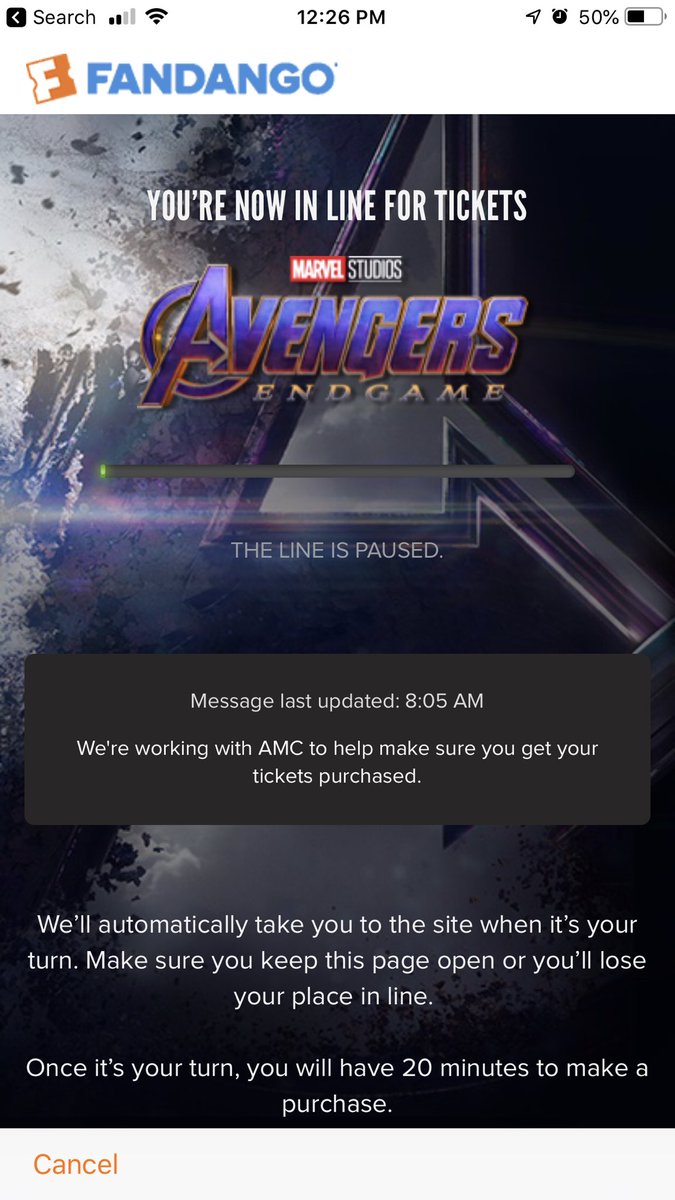 PodcastAverage's tweet photo. It’s all falling apart lol, guys if you are serious about getting tickets you have to go get them on location! #AvengersEndgame #AvengersEndgametickets #WhateverItTakes https://t.co/wkZL2BAacc