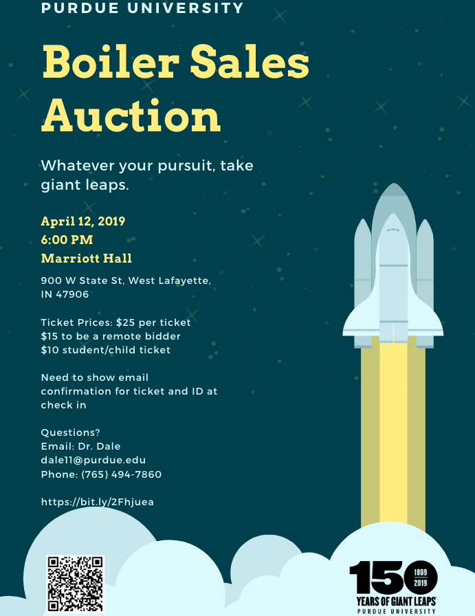 PurdueSales's tweet photo. Have you purchased your tickets yet for the Boiler Sales Auction on April 12th? The event will take place in Marriott Hall on Purdue's campus at 6:00 pm. See the link in the flyer to purchase tickets to attend the auction or bid online! https://t.co/wswGGTGAZV