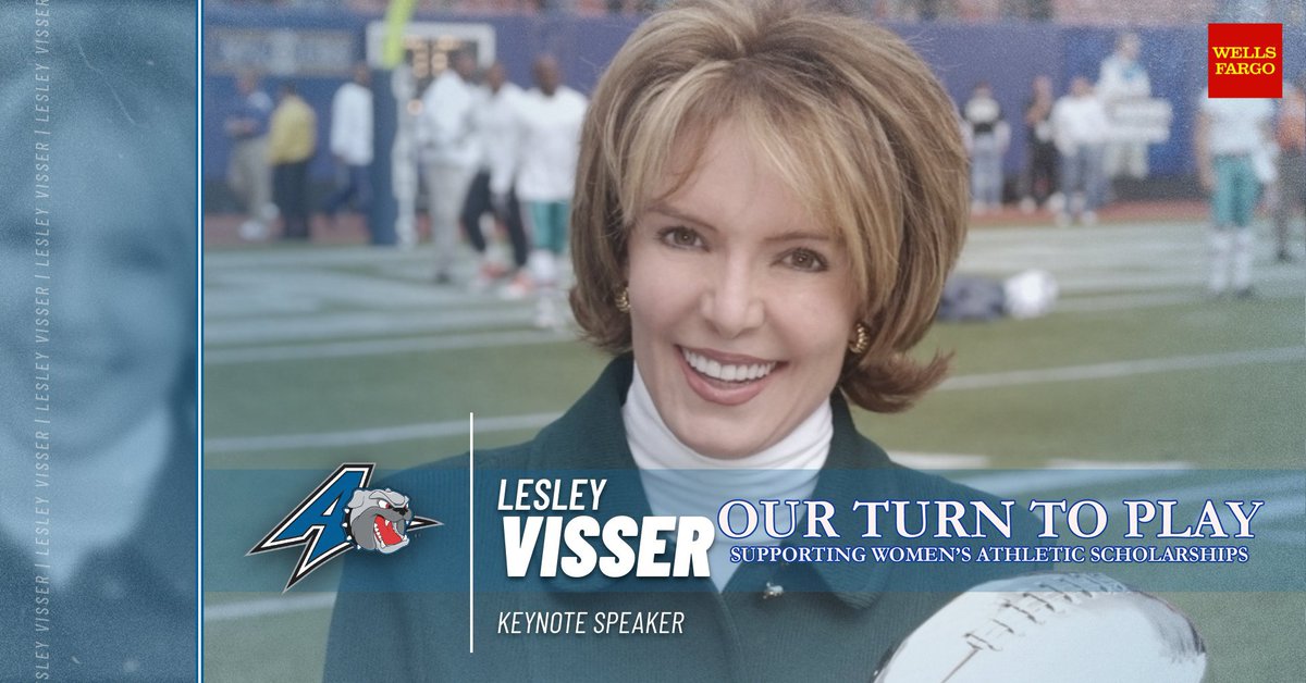 UNCAvlBulldogs's tweet photo. Make Sure to Register for #OurTurntoPlay Scholarship Luncheon Presented by @WellsFargo Featuring Broadcasting Legend Lesley Visser Today! #ThePursuit 
https://t.co/ABei5Bvi9O https://t.co/4h6LEauKm3