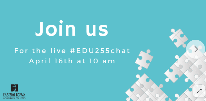GullionNikki's tweet photo. #EDU255chat is hosting a Twitter Chat on April 16th @ 10am CST! These pre-service teachers would like as many of you as possible to jump in and share your thoughts on technology in today's classroom! #edtech @tweet_eicc #tlap https://t.co/Fw7x6HcnOV