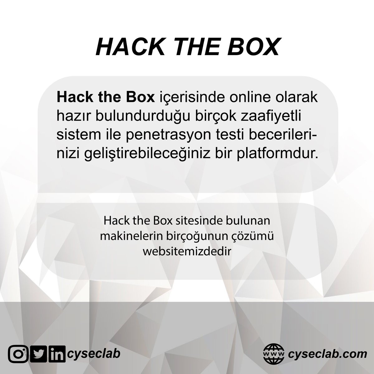 #hackthebox #cyseclab #sibergüvenlik #cybersecuritylab