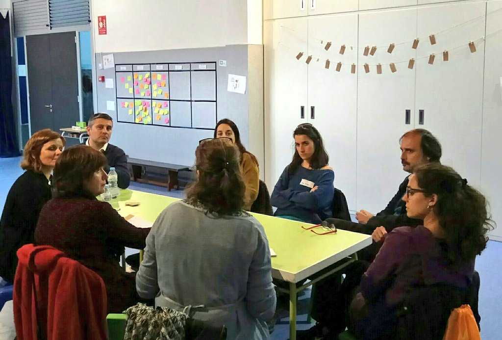 EdcampPrat's tweet photo. Primera ronda de taules en marxa a #EdcampPrat. Temes variats i molt interessants: creativitat💡, etiquetes📄, emocions😀😢, límits⛔, adolescència 👥... @FundacioBofill @edcampCAT https://t.co/C3d28NLshu